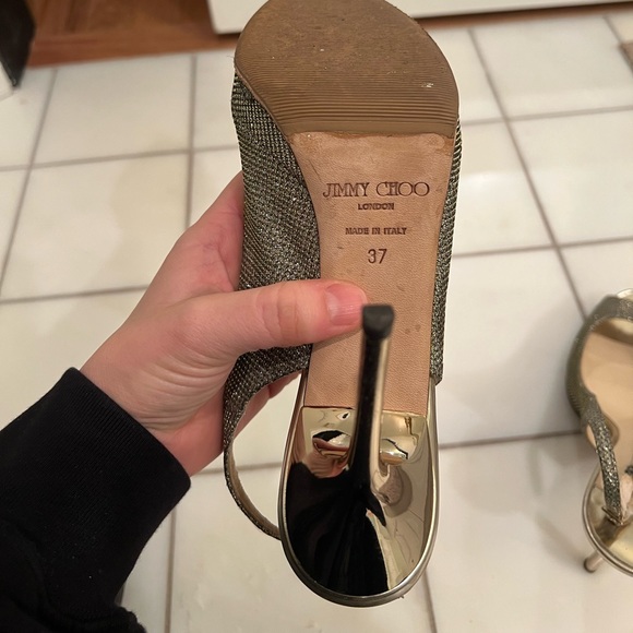 Jimmy choo Nova Peep-Toe Lamé Slingback - Picture 5 of 10
